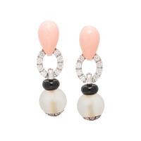 ANDREOLI, WHITE GOLD, DIAMOND AND GLASS EARCLIPS