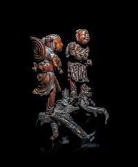 A Chinese Carved Wood Figure of Immortals Hehe Erxian
