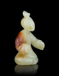 A Small Pale Celadon Jade Figure of a Man