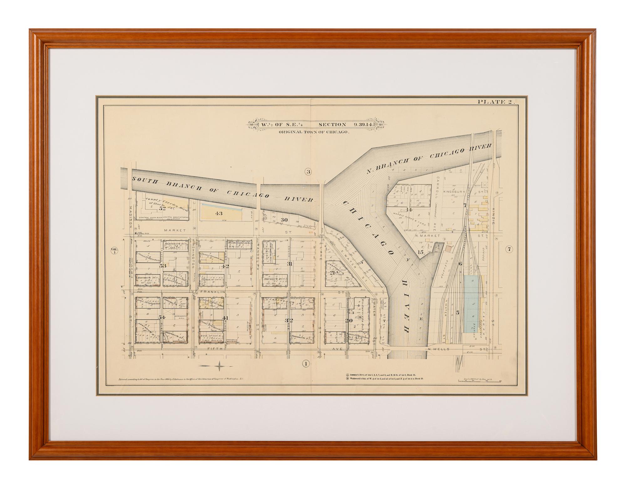 A Group of 13 maps of Chicago and Illinois, comprising: