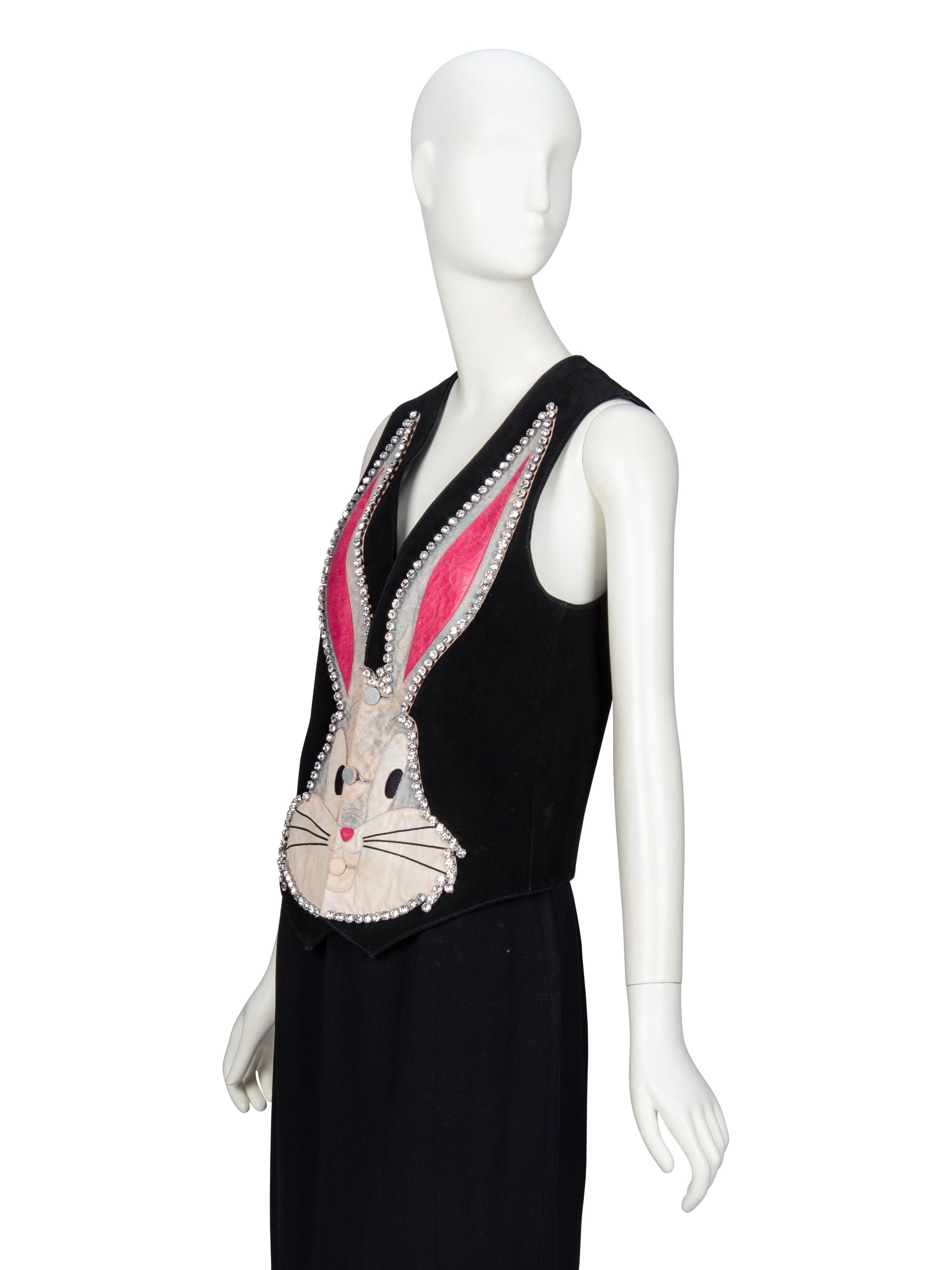 GUCCI, EMBELLISHED 'BUGS BUNNY' SUEDE VEST, 2018