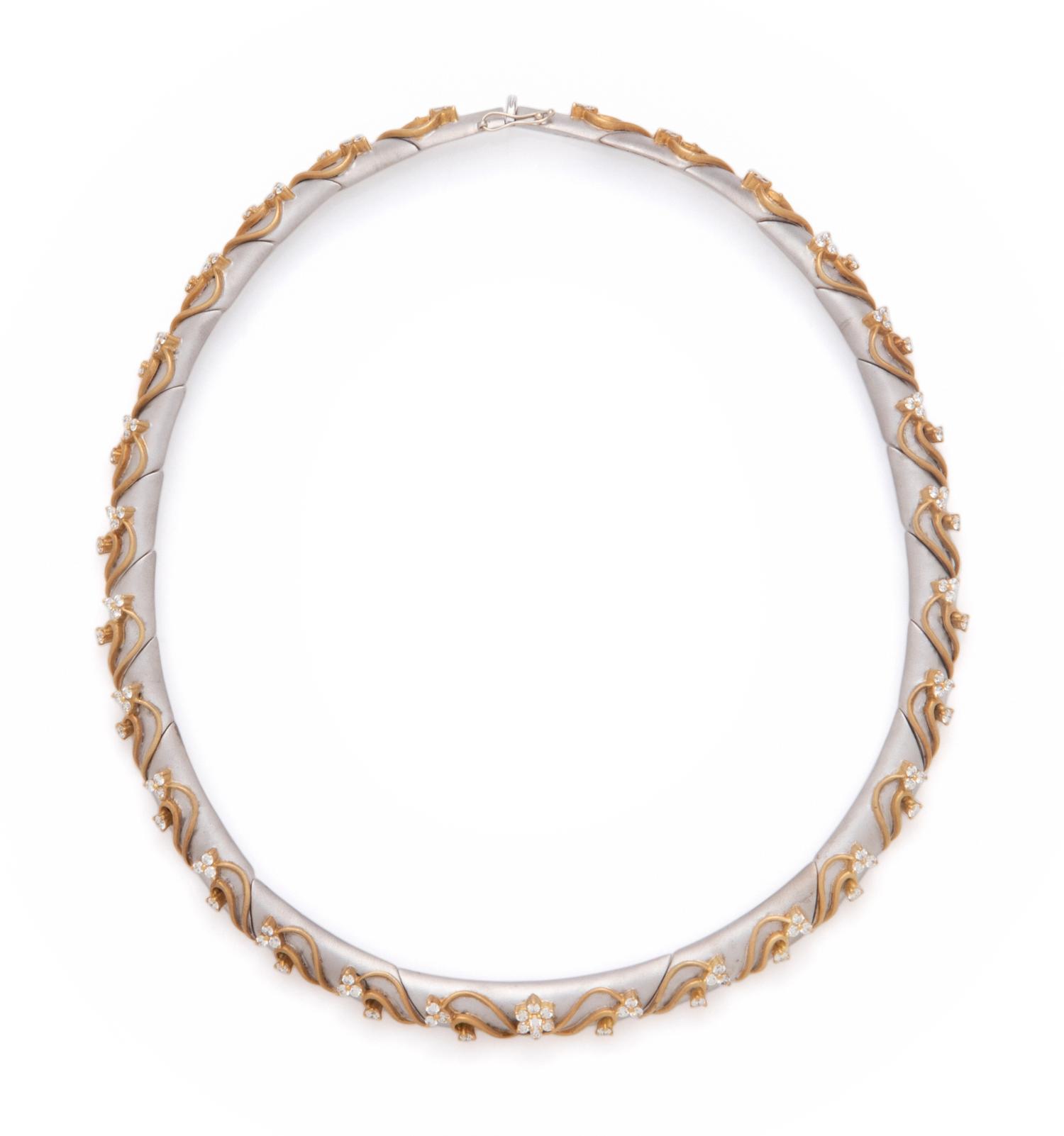 BICOLOR GOLD AND DIAMOND NECKLACE