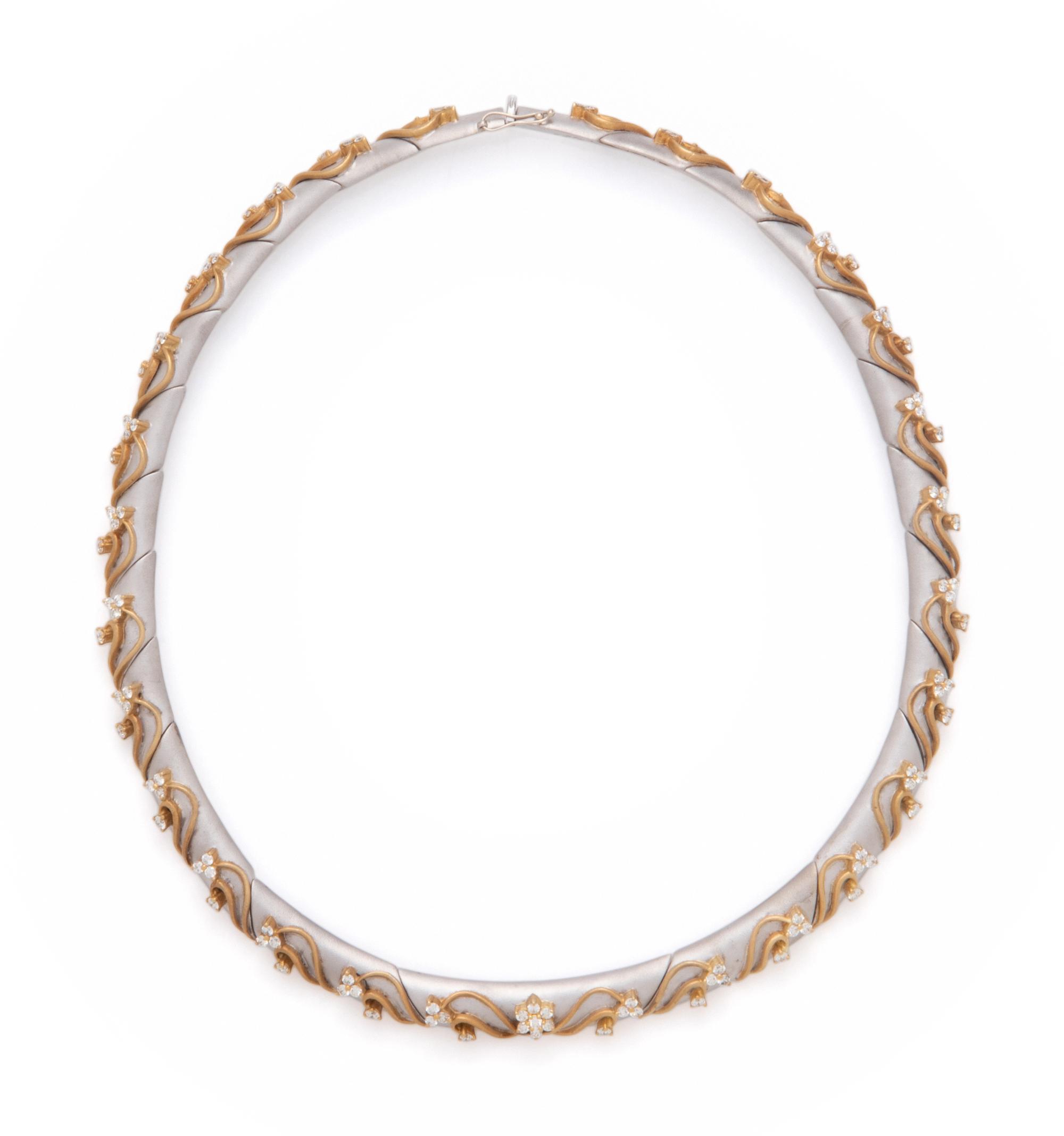 BICOLOR GOLD AND DIAMOND NECKLACE