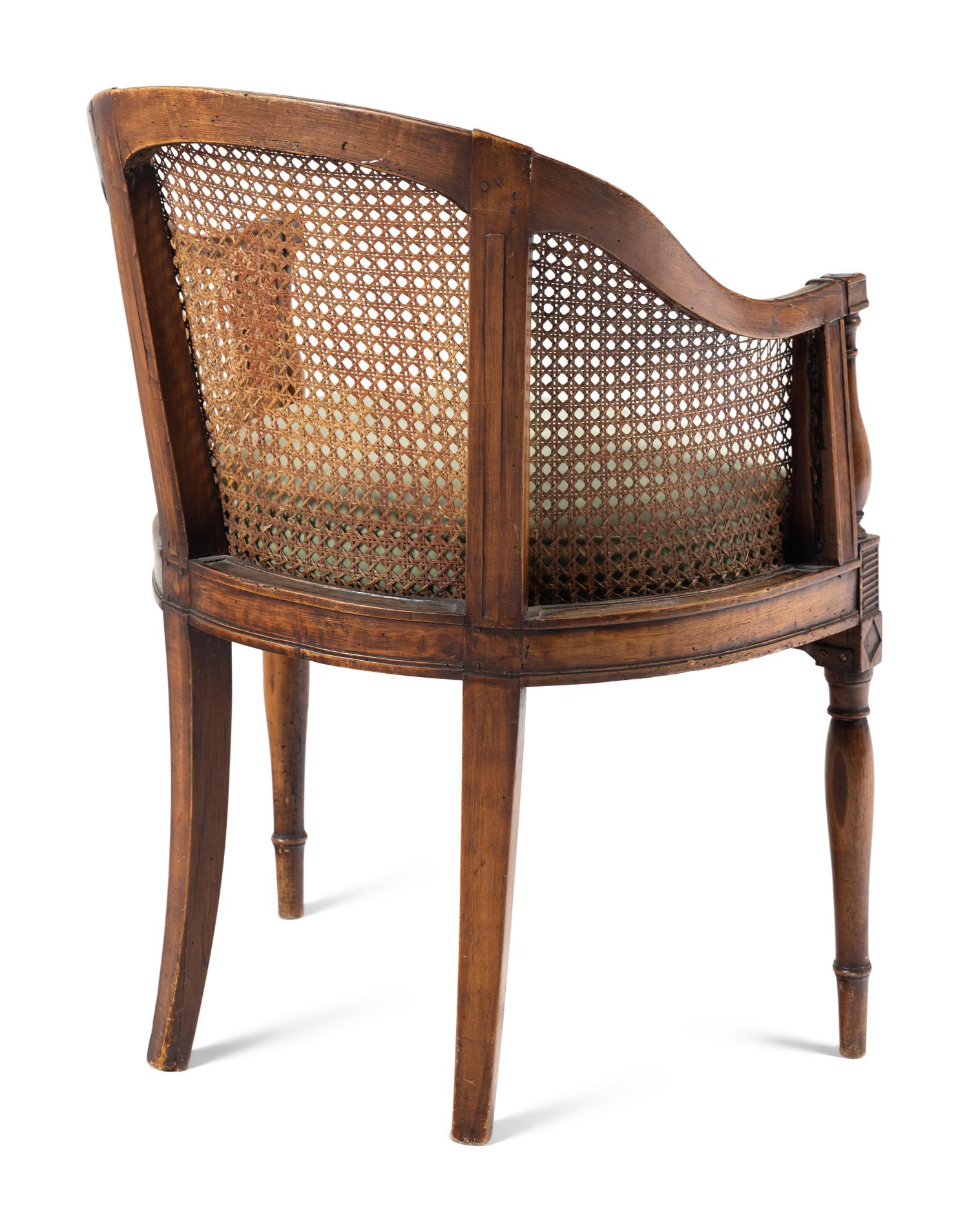 A Directoire Caned Beechwood Bergère de Bureau