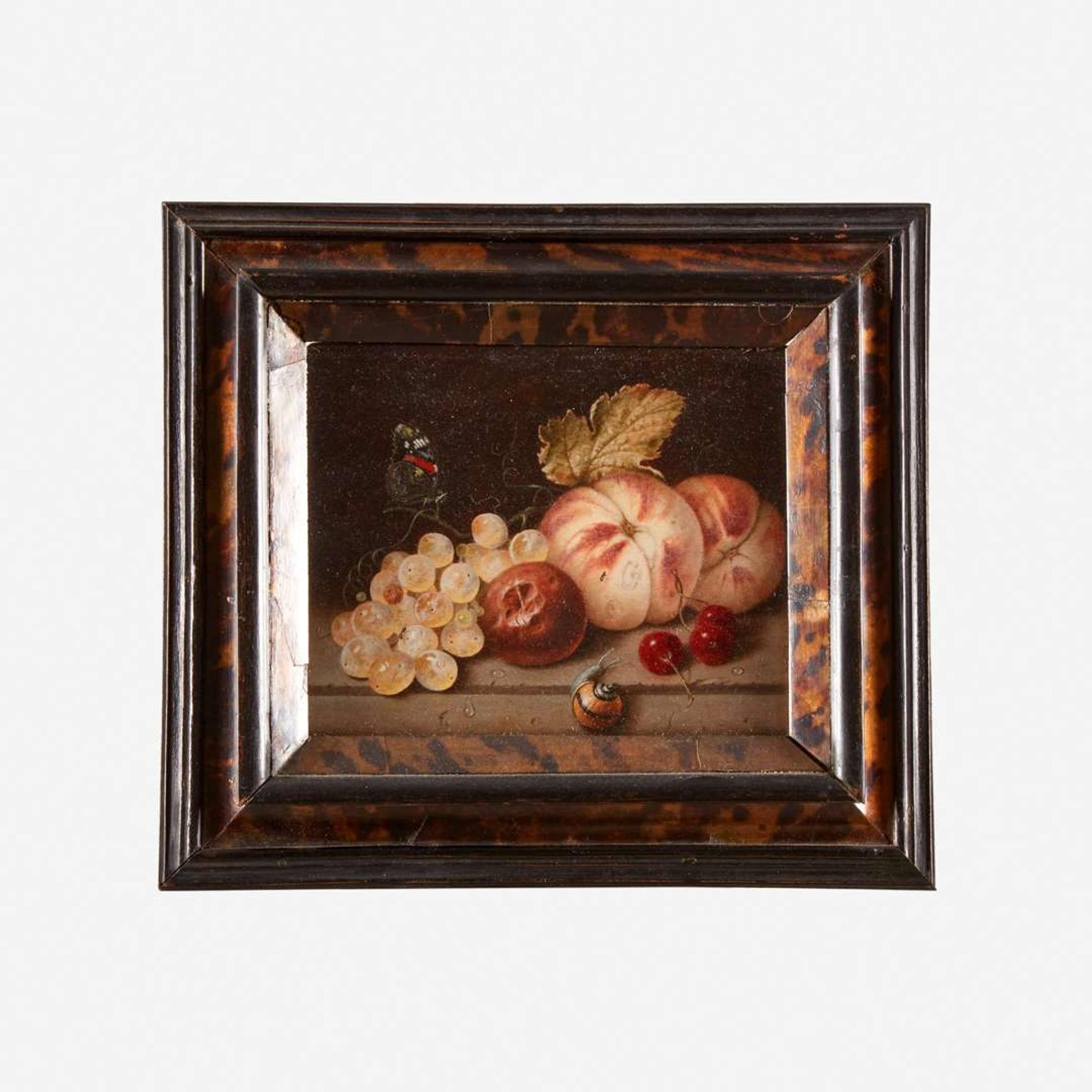 Follower of Adriaen Coorte (Dutch, 1665–1707) | A 19th Century Work Still Life with Grapes, Peaches, Cherries, Snail, and Butterfly