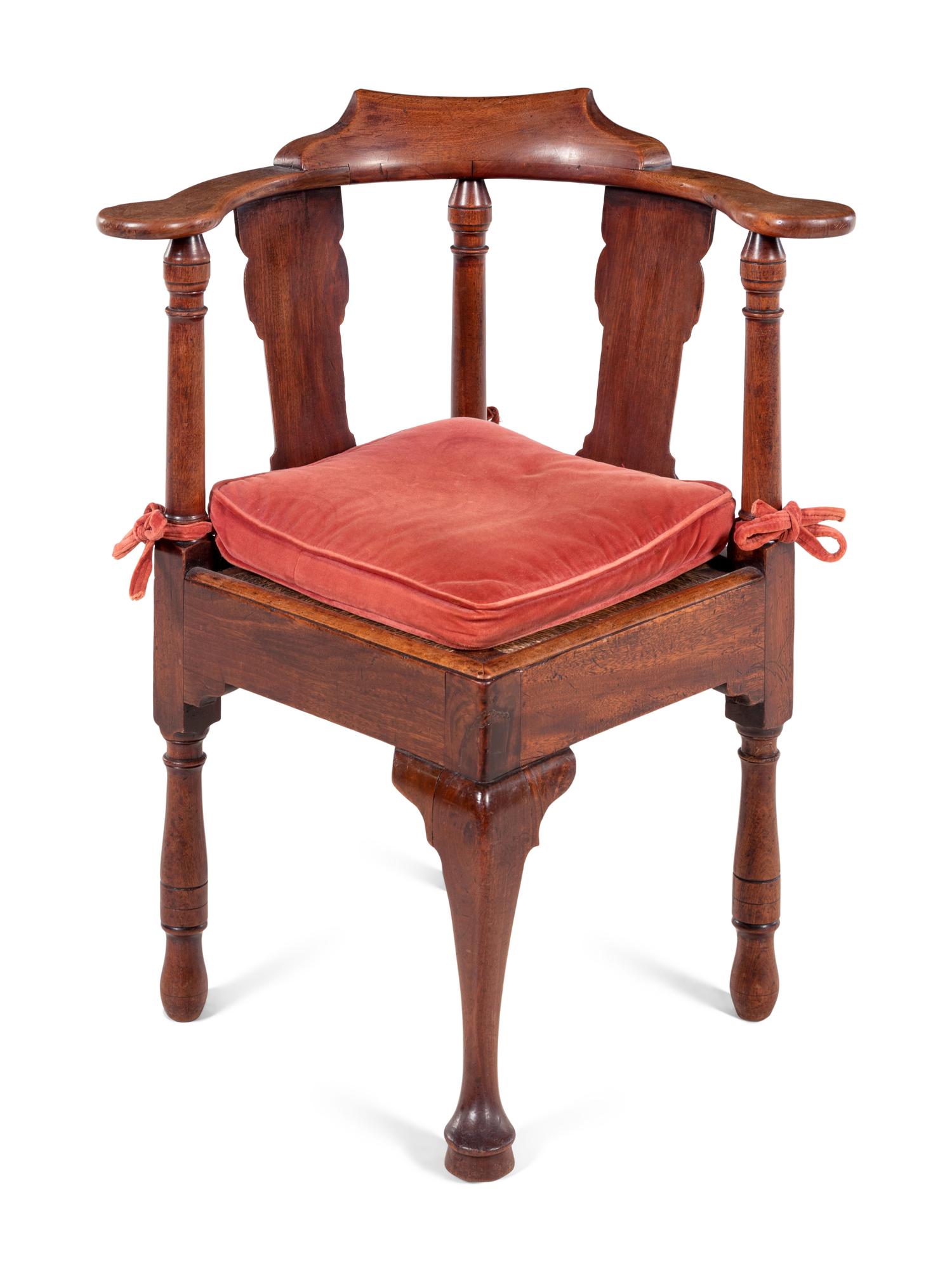 A George II Walnut Corner Chair
