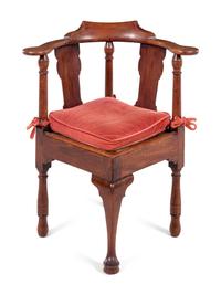 A George II Walnut Corner Chair