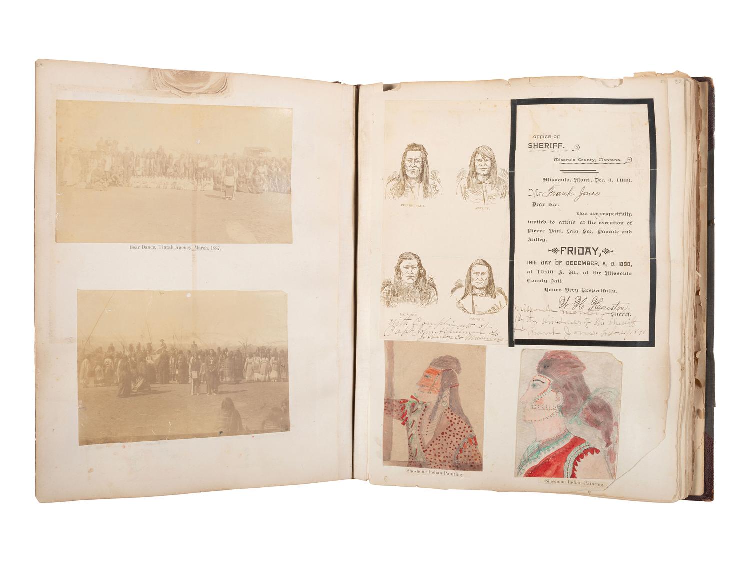 [NATIVE AMERICANS]. JUNKIN, William W. (1831-1903). A Collection of Indian Photographs and Views with Photos of a Few White Employes [ sic ] Together with Some Indian Letters and Paintings. Made by W.W. Junkin, Fairfield, Iowa. 1889-93.