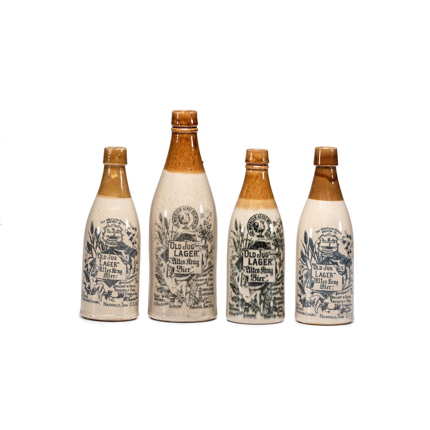 Four Moerlein-Gerst Brewing Co. Stoneware Bottles