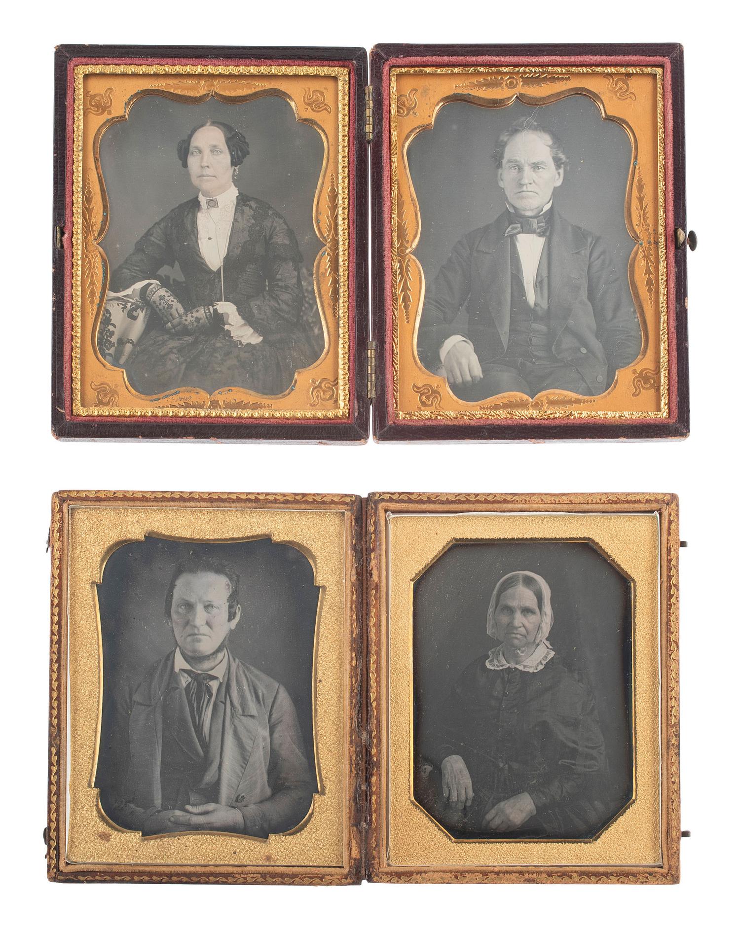 [EARLY PHOTOGRAPHY]. 18 quarter plate daguerreotypes featuring men and women.