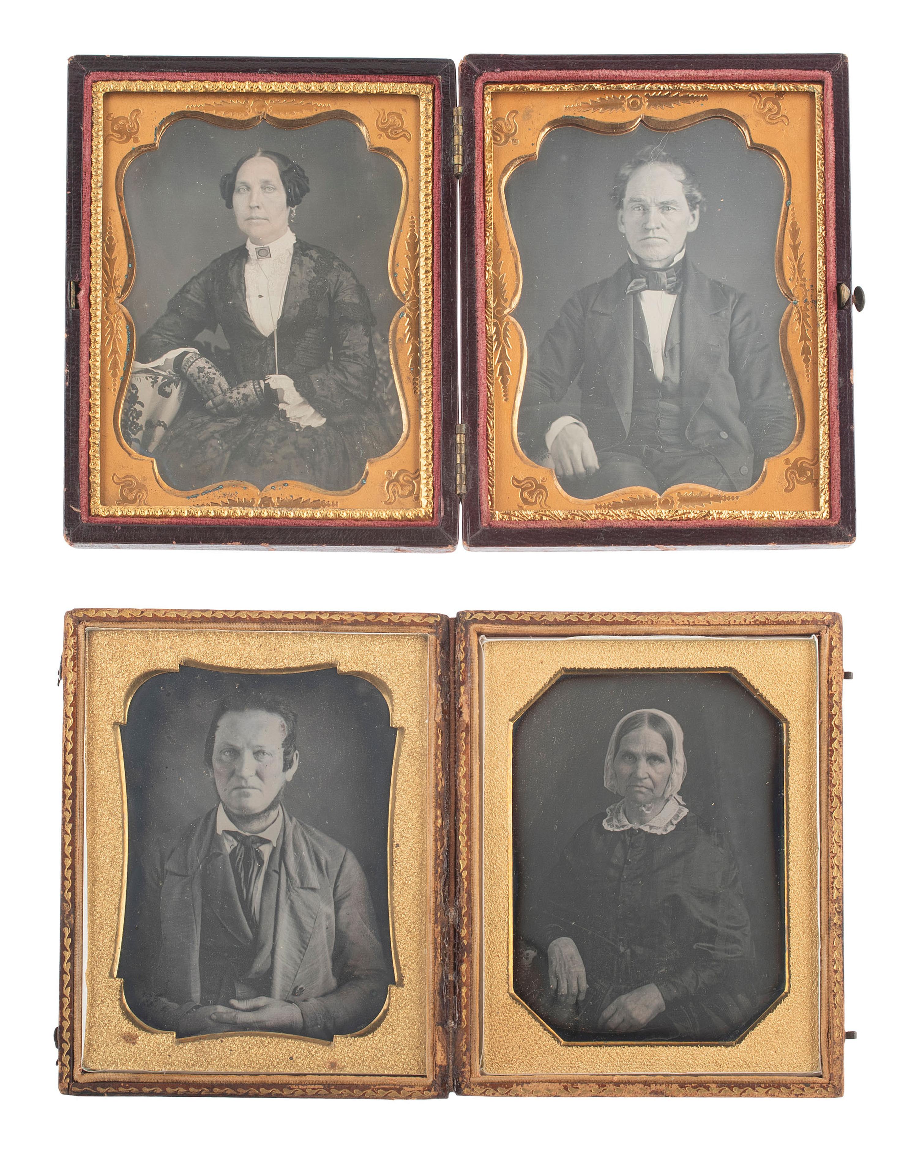 [EARLY PHOTOGRAPHY]. 18 quarter plate daguerreotypes featuring men and women.