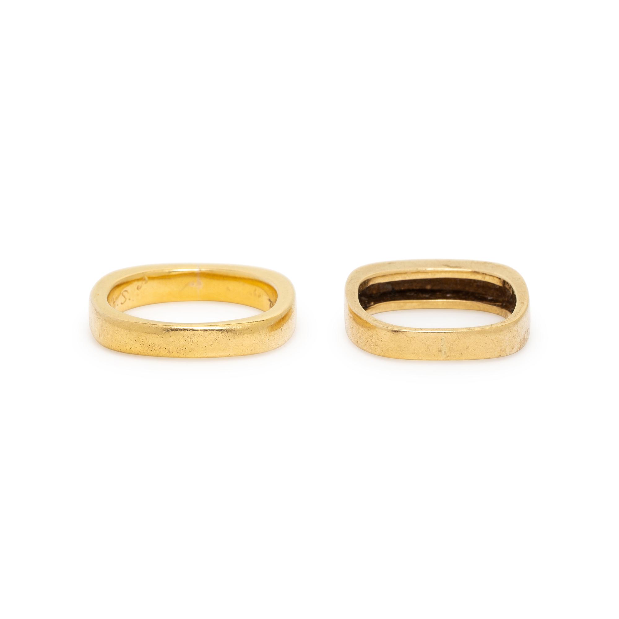 TWO YELLOW GOLD RINGS
