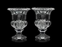 Three Pairs of Molded Glass Vases