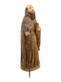 A Spanish Colonial Carved and Polychromed Figure of St. Anthony