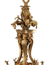 A Continental Gilt Bronze Nine-Light Chandelier