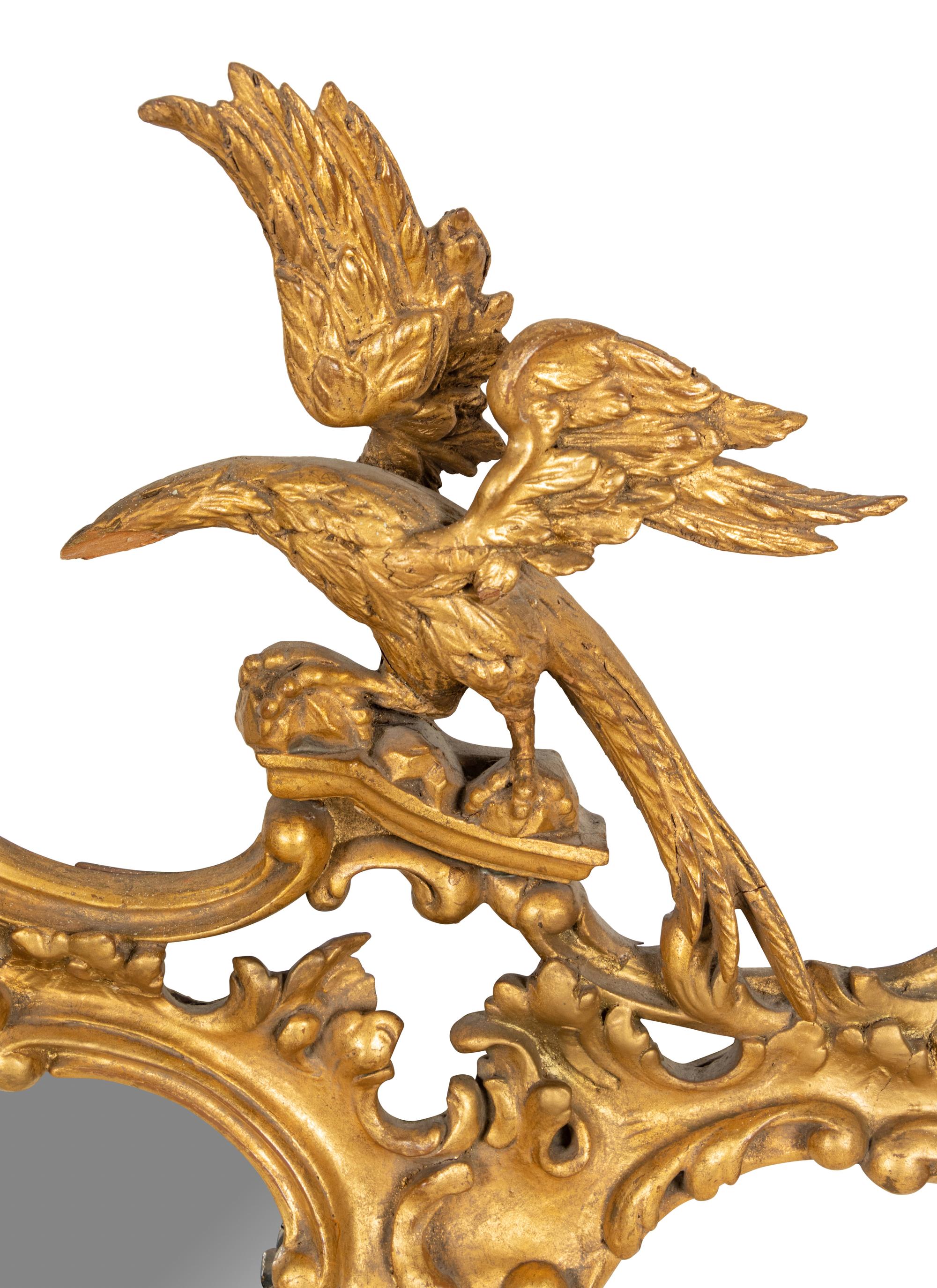 A George III Style Giltwood Three-Panel Mirror