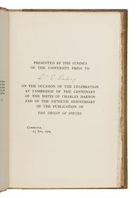 Darwin, Francis (1848-1925), editor. The Foundations of the Origin of Species, A Sketch Written in 1842 . Cambridge: Printed at the University Press, 1909.