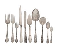 A Collection of American Silver Flatware Articles