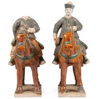 Two Chinese Terracotta Equestrian Figures