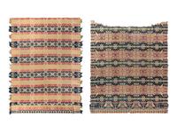 Two Jacquard Woven Cotton and Wool Coverlets