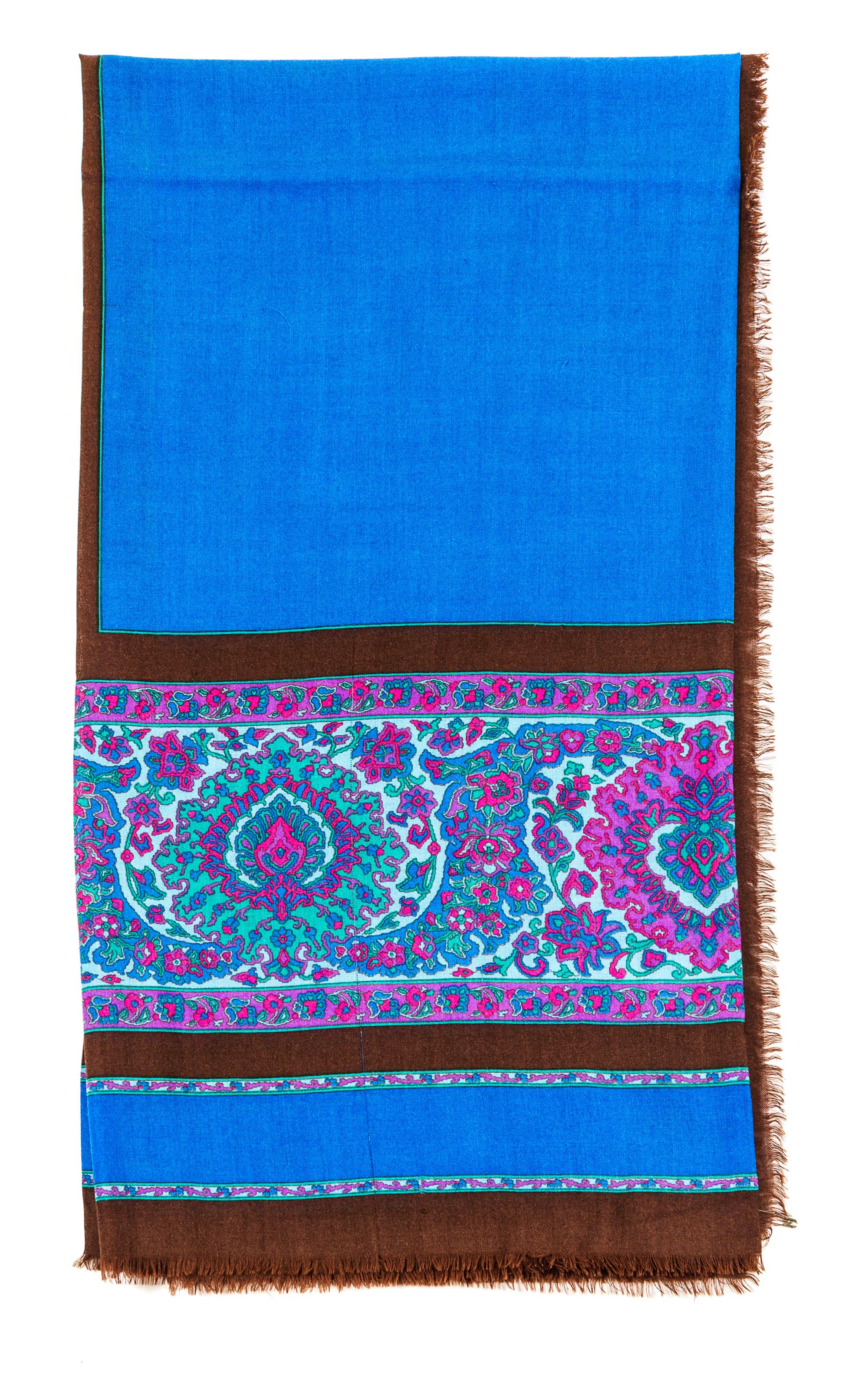 An Yves Saint Laurent Multicolor Paisley Scarf, 52" x 58".