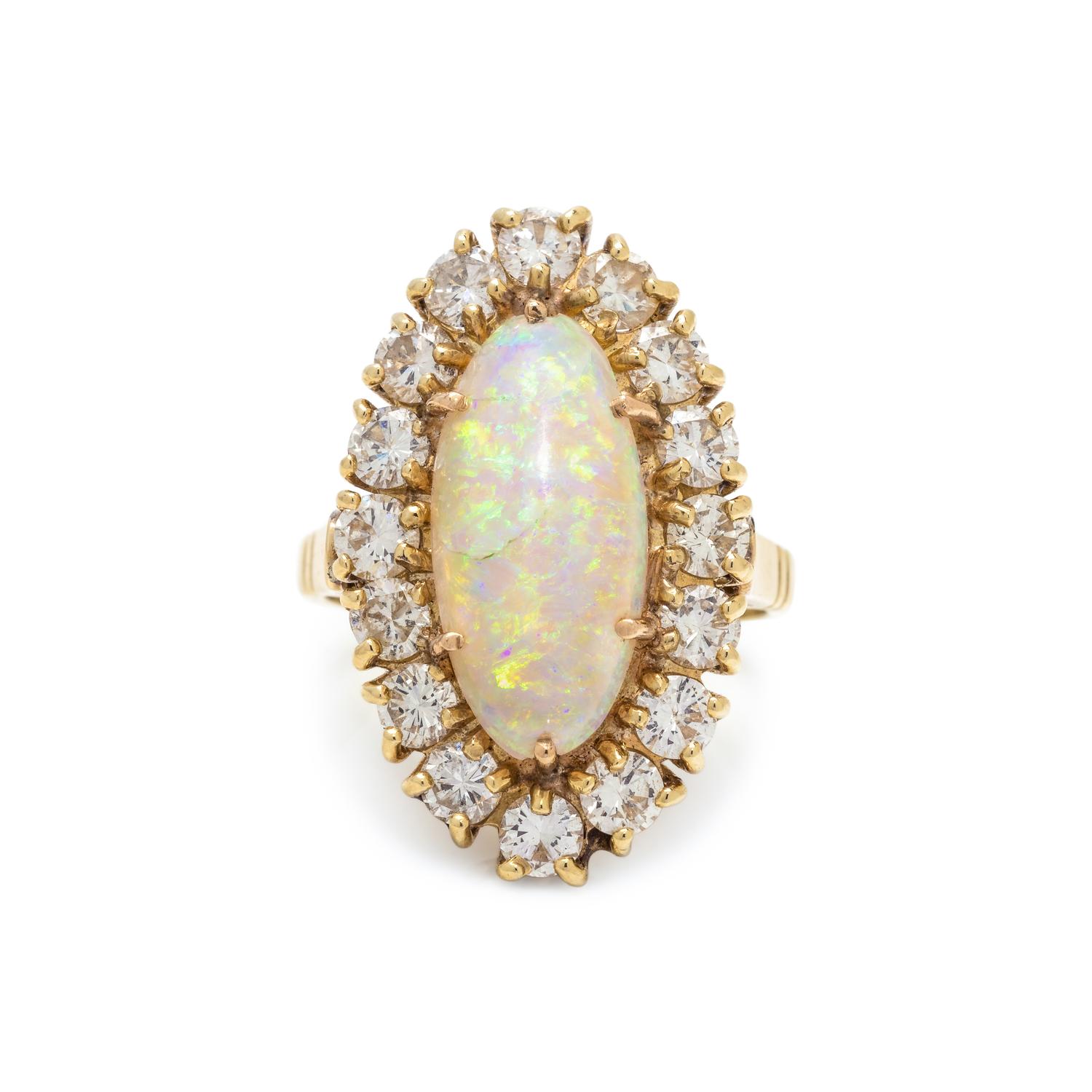 OPAL AND DIAMOND RING