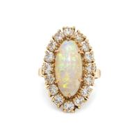 OPAL AND DIAMOND RING