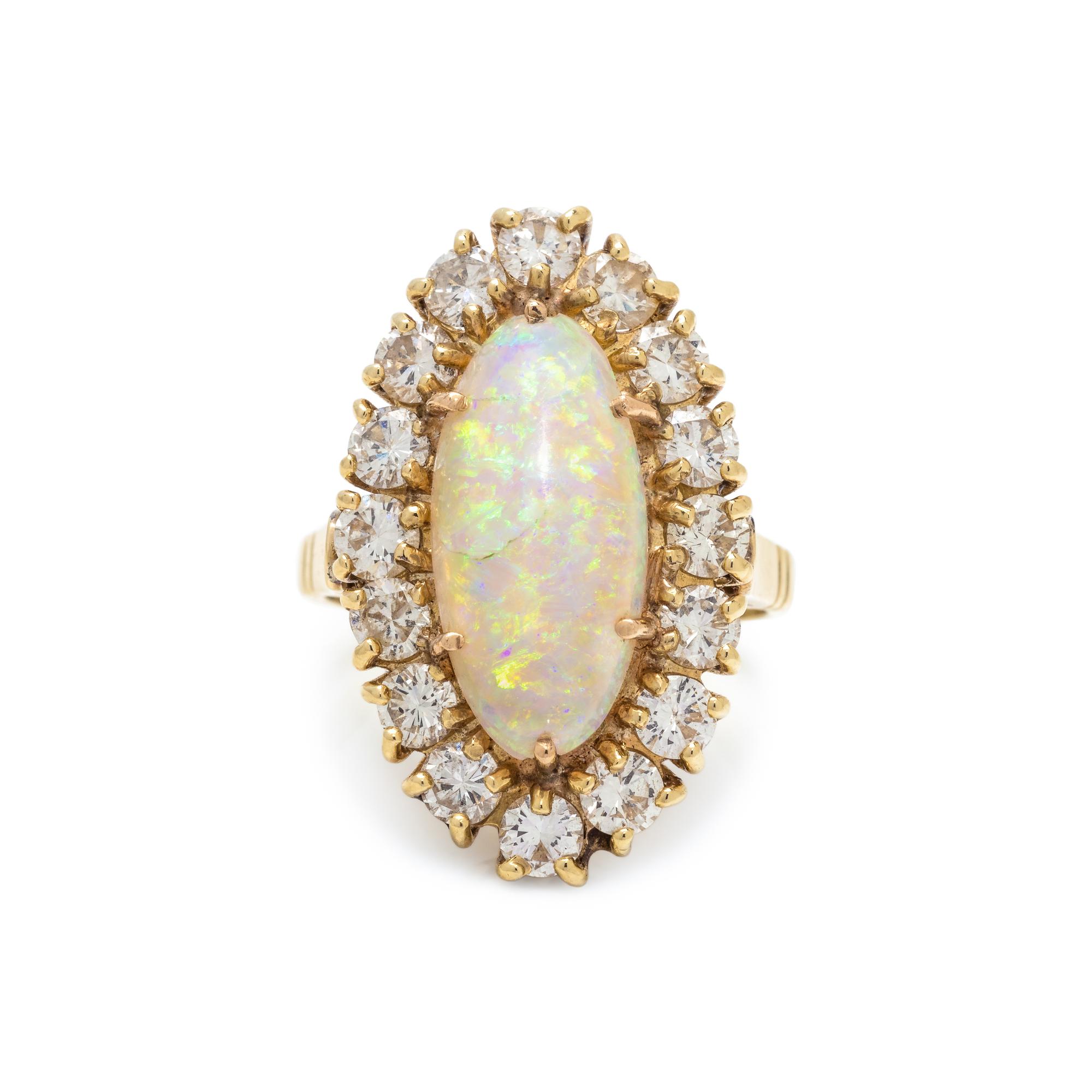 OPAL AND DIAMOND RING