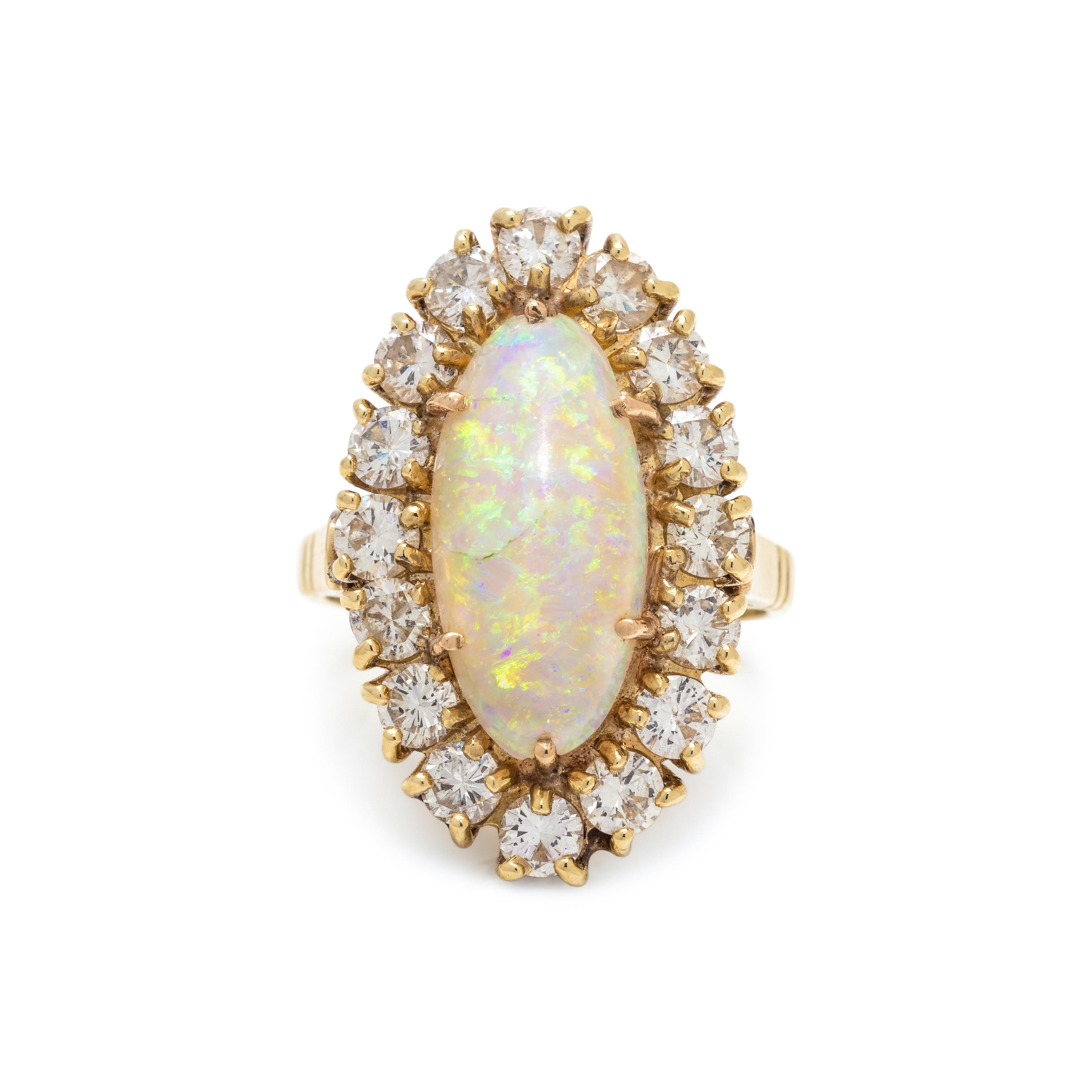 OPAL AND DIAMOND RING