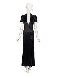 Gianfranco Ferré, Black Charmeuse Evening Gown