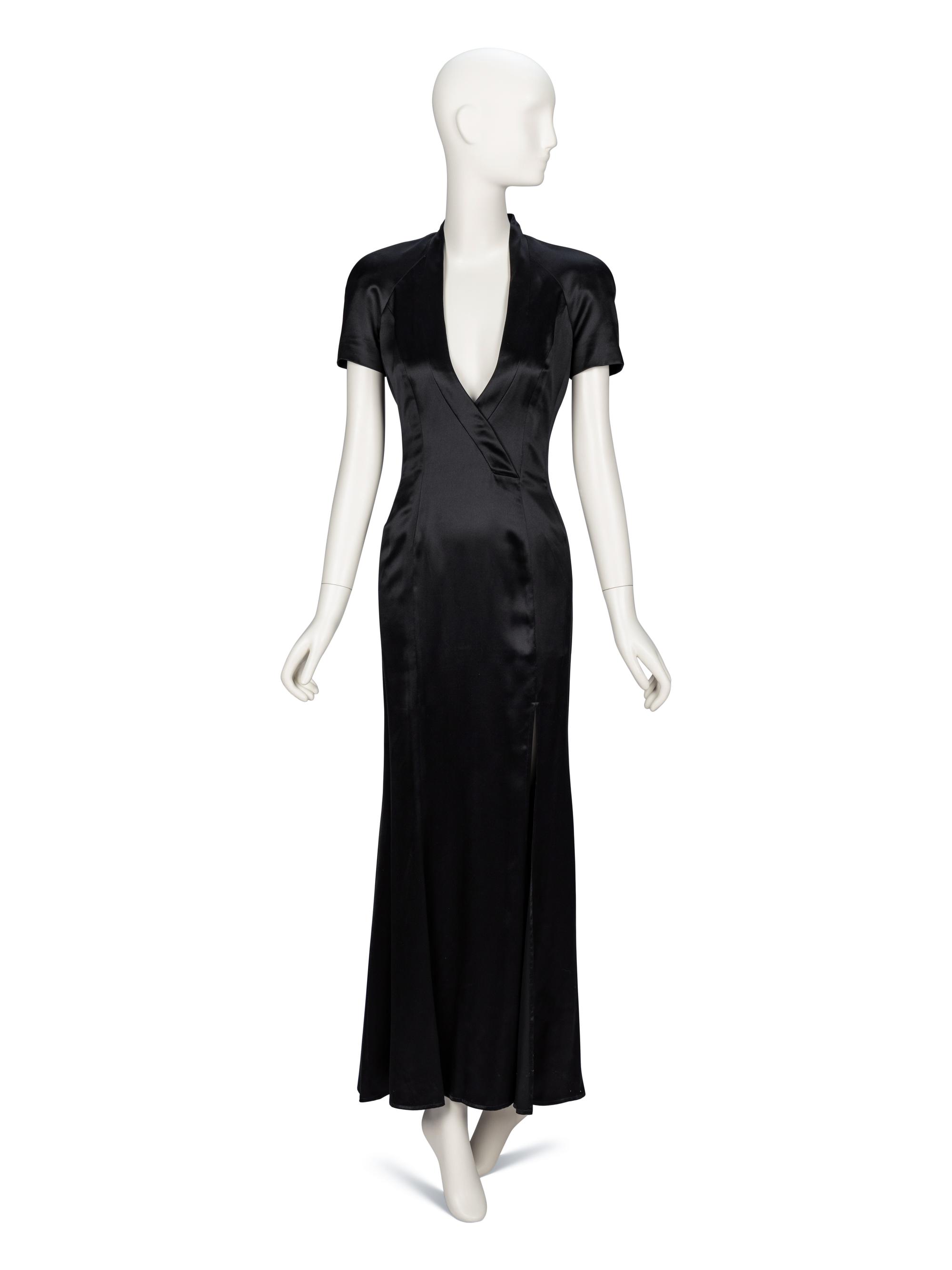 Gianfranco Ferré, Black Charmeuse Evening Gown