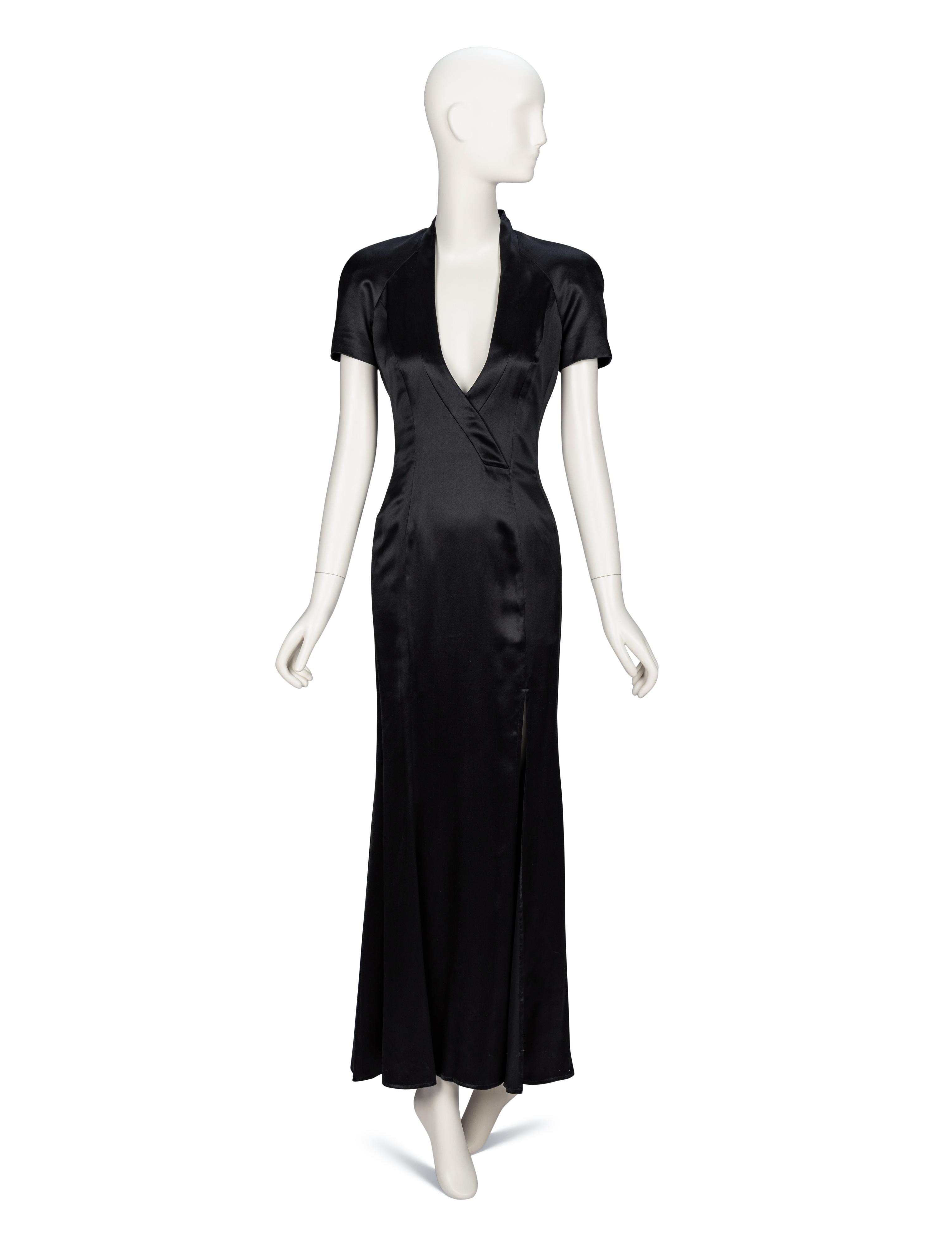 Gianfranco Ferré, Black Charmeuse Evening Gown