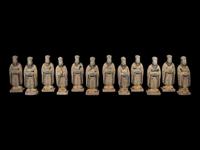 A Set of Twelve Chinese Pottery 'Zodiac' Figures, Ming Dynasty 明 陶加彩十二生肖俑一組