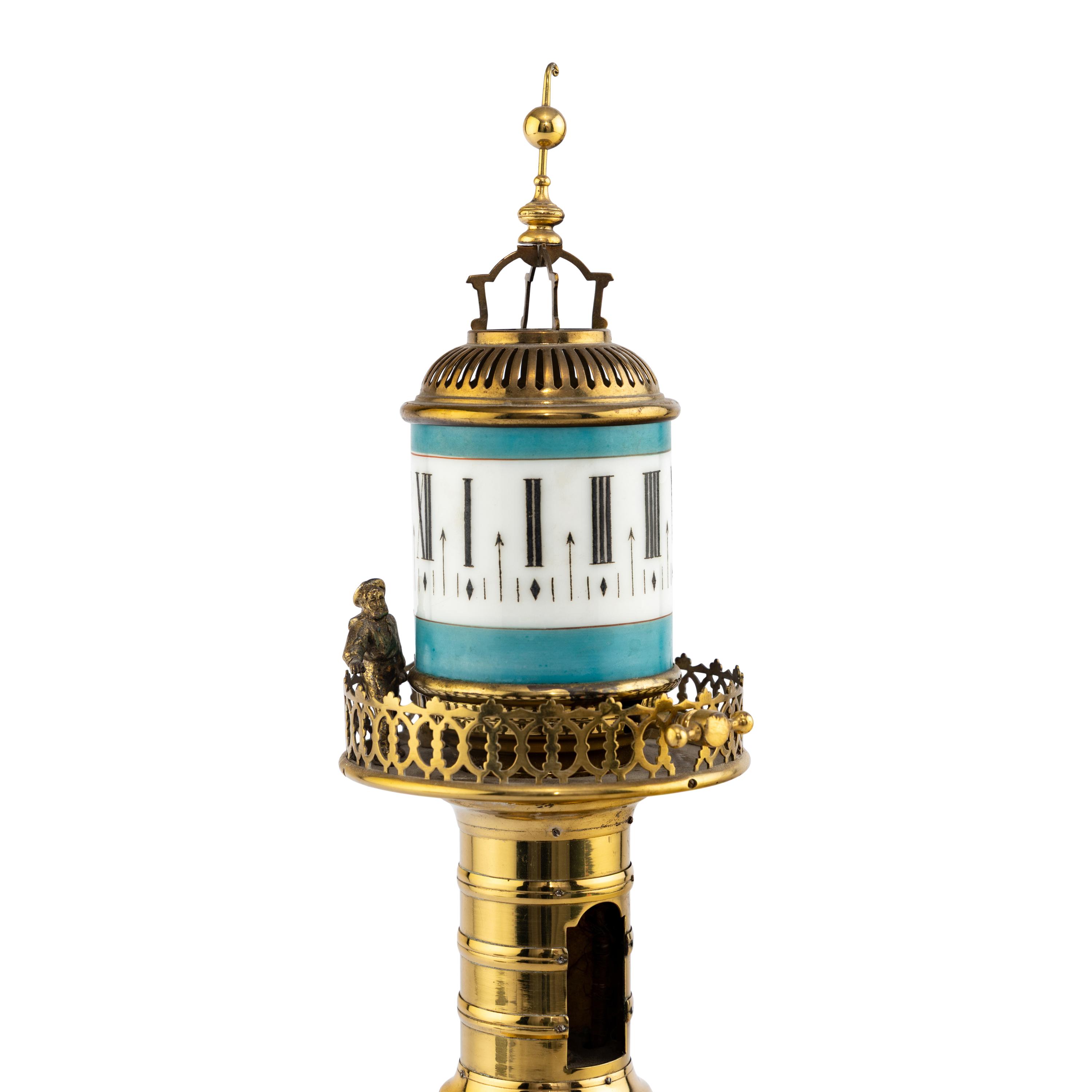 A French Brass and Glass Lighthouse-Form Annular Clock