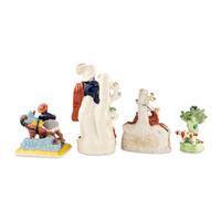 A Group of Four Staffordshire Pottery Figures