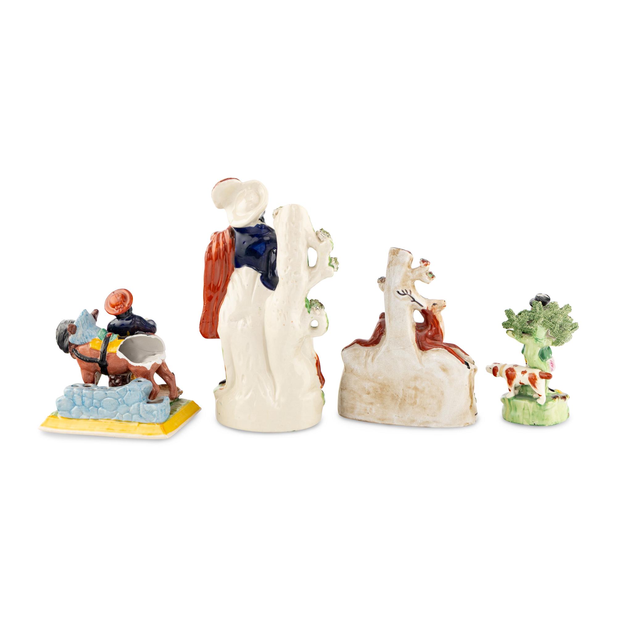 A Group of Four Staffordshire Pottery Figures