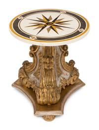 A Baroque Style Gilt and Silvered Side Table with Pietra Dura Top