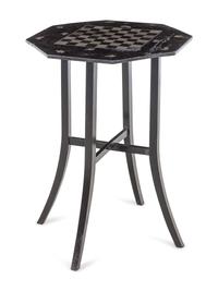 A French Pewter Inlaid and Ebonized Game Table