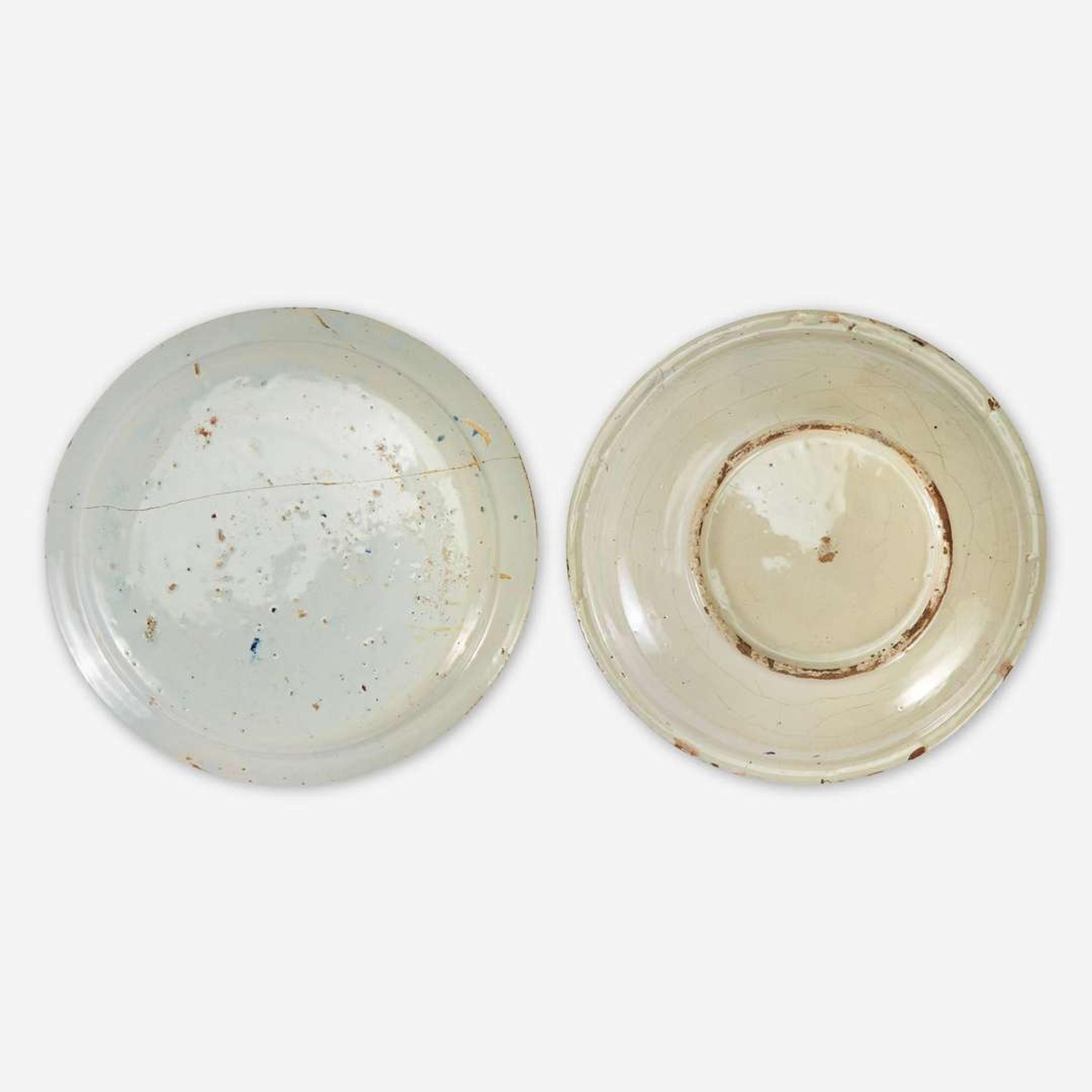 Two English Delftware dishes commemorating William & Mary London, circa 1690