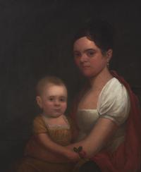 American School 19th Century, Portrait Of Charlotte Augusta Adams Kidder (1784-1868) With Her Son William, Jr.