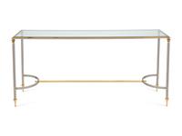 A Brass, Steel, and Glass-Top Console Table