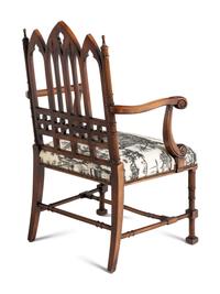 A Pair of Gothic Revival Style Armchairs