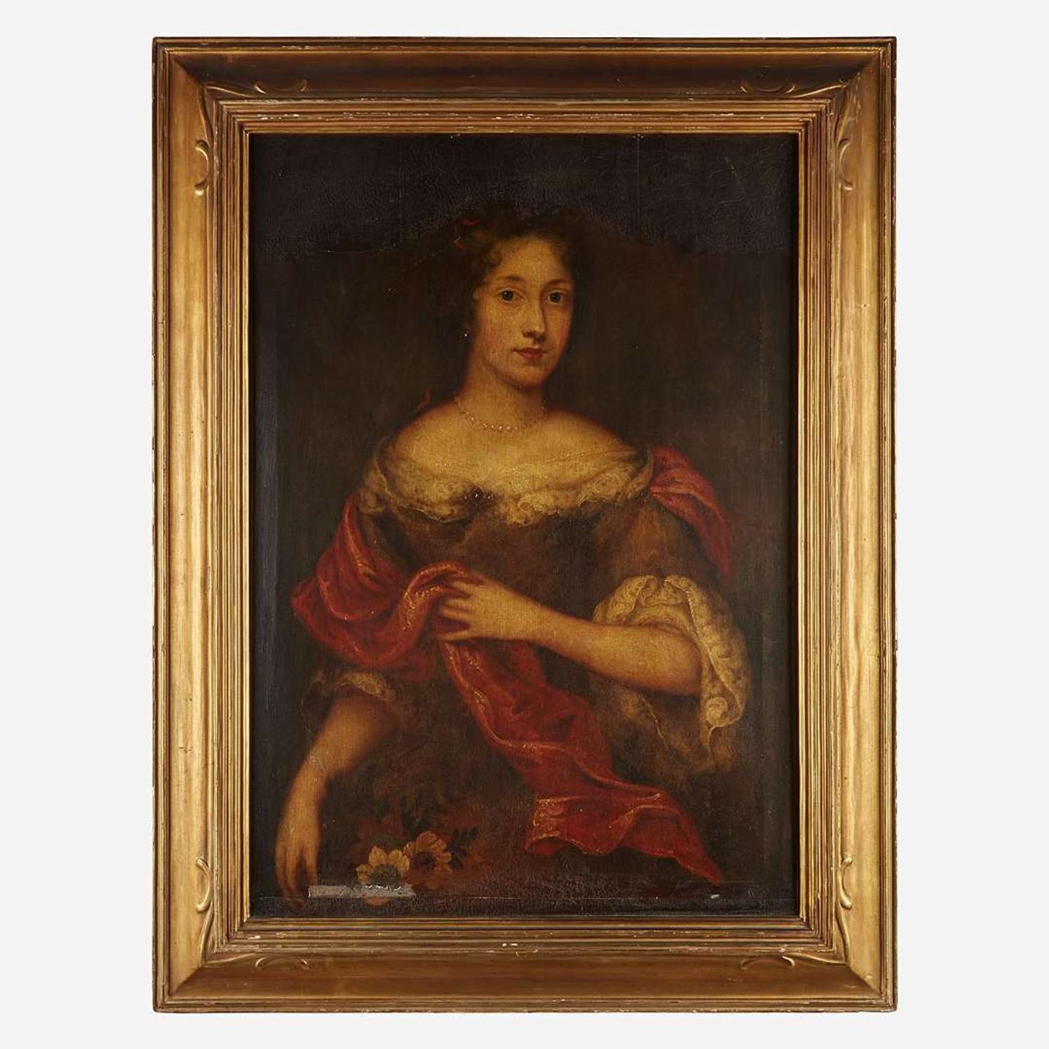 Manner of Pierre Mignard the Elder (French, 1612–1695) Portrait of a Lady with Flowers, Half-Length
