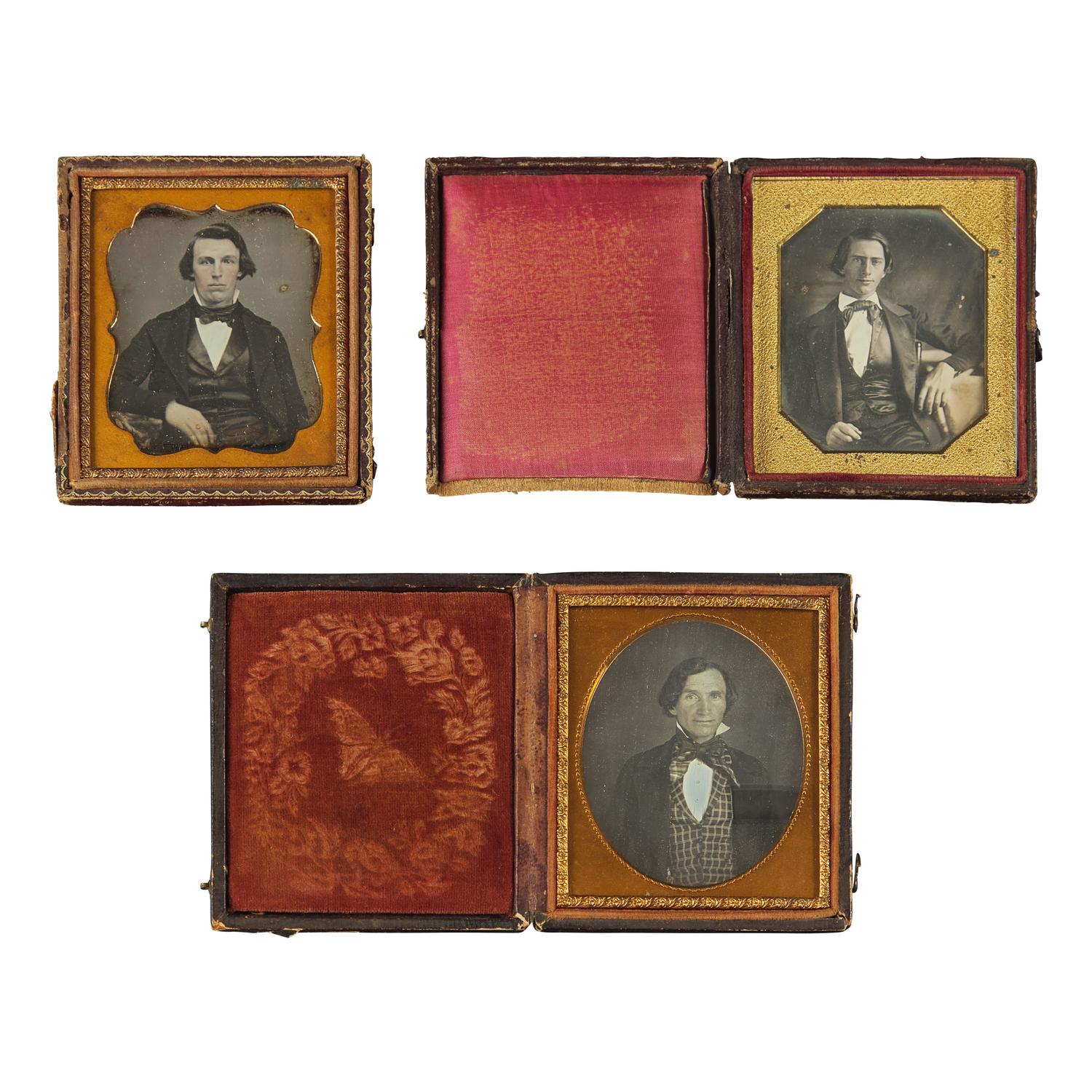 [Early Photography] Group of 22 Sixth Plate Daguerreotypes of Men