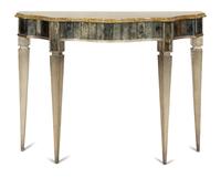 An Art Deco Style Silvered and Gilt Mirror-Inset Console Table