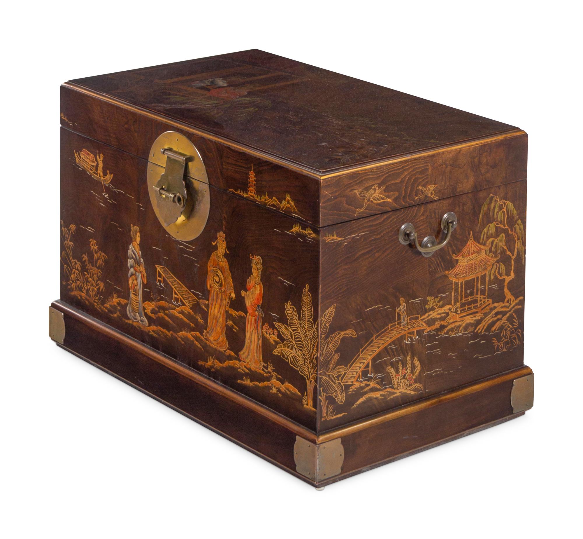 A Chinese Export Painted Trunk