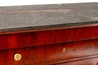 An Empire Style Gilt Bronze Mounted Mahogany Marble-Top Commode