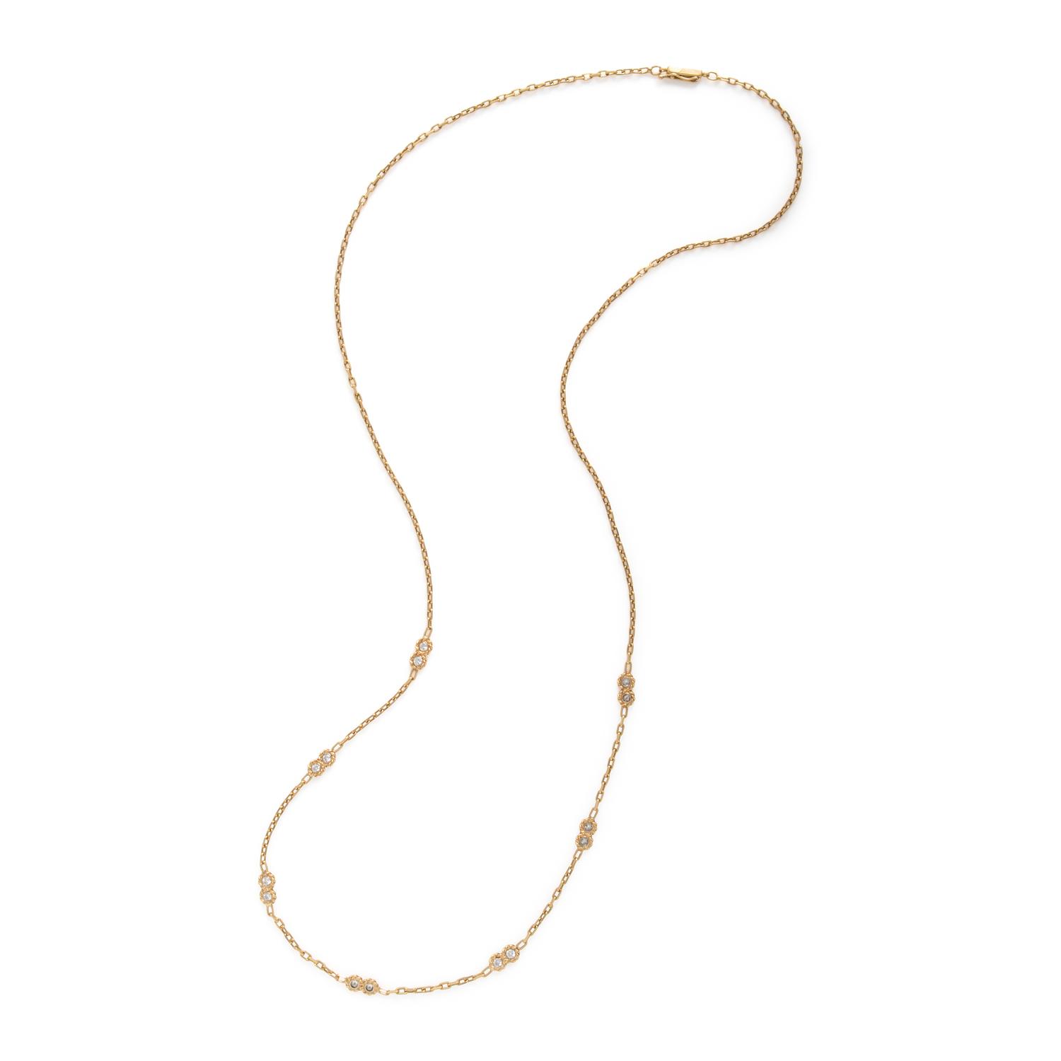 Yellow Gold and Diamond Chain Necklace