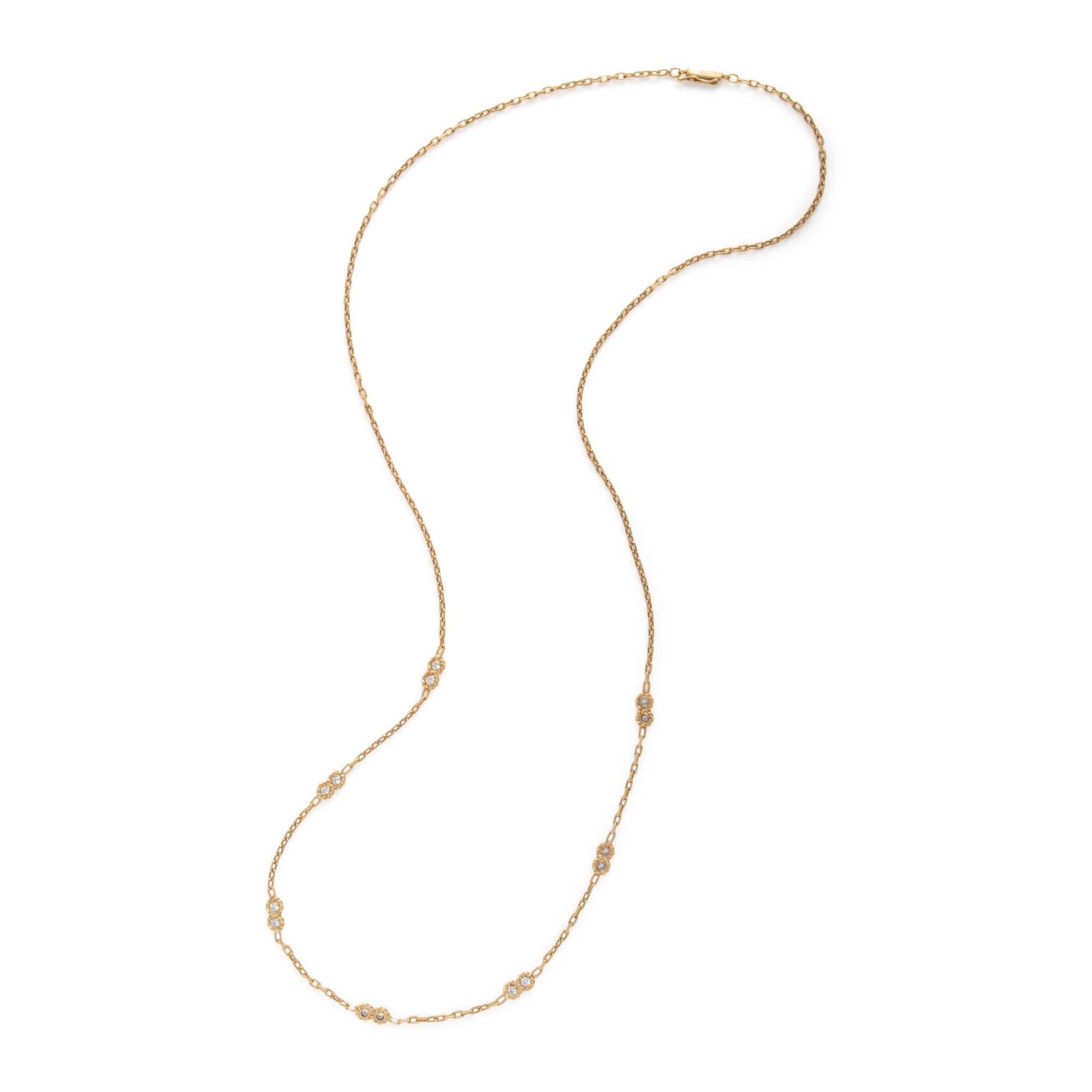 Yellow Gold and Diamond Chain Necklace