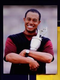 A Tiger Woods Signed 2005 British Open Flag Upper Deck Authenticated Limited Edition Display,